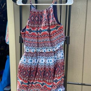 printed high neck casual dress